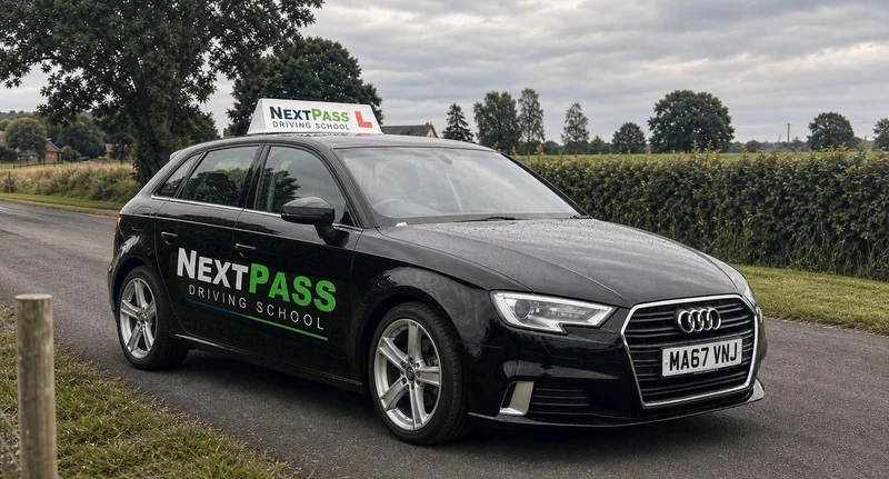NextPass Driving School branded learner car